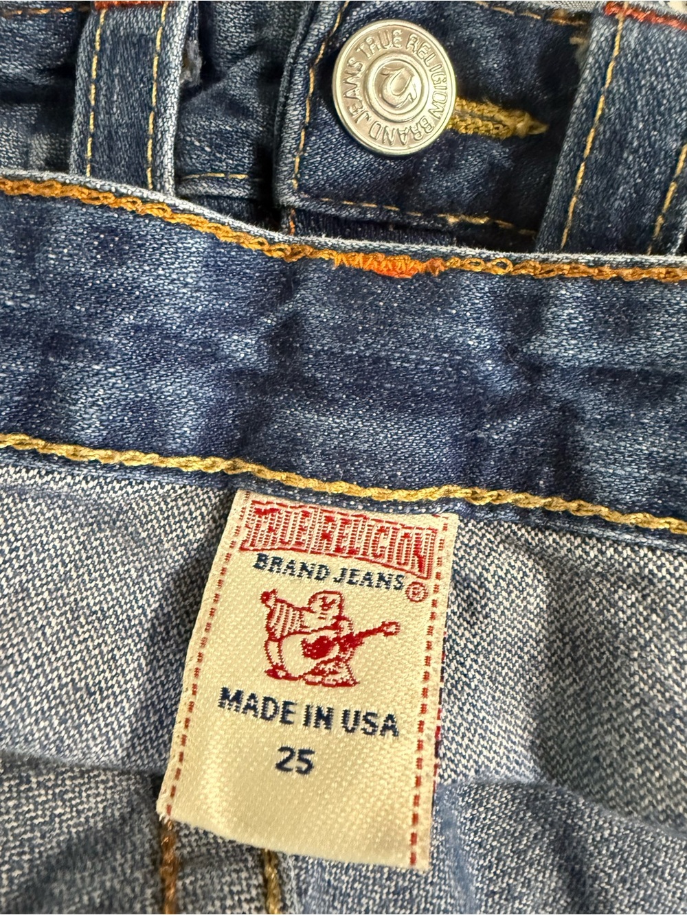 Vintage True Religion "Bobby" Ultra Low Rise Jeans - Size 25 - Picture 12 of 14